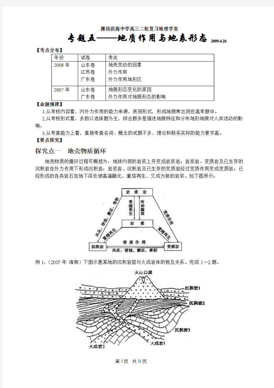 专题5地质作用与地表形态