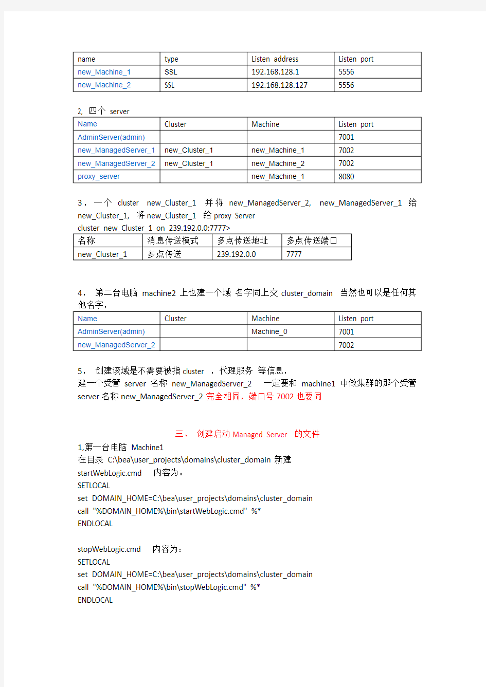 weblogic集群例子步骤