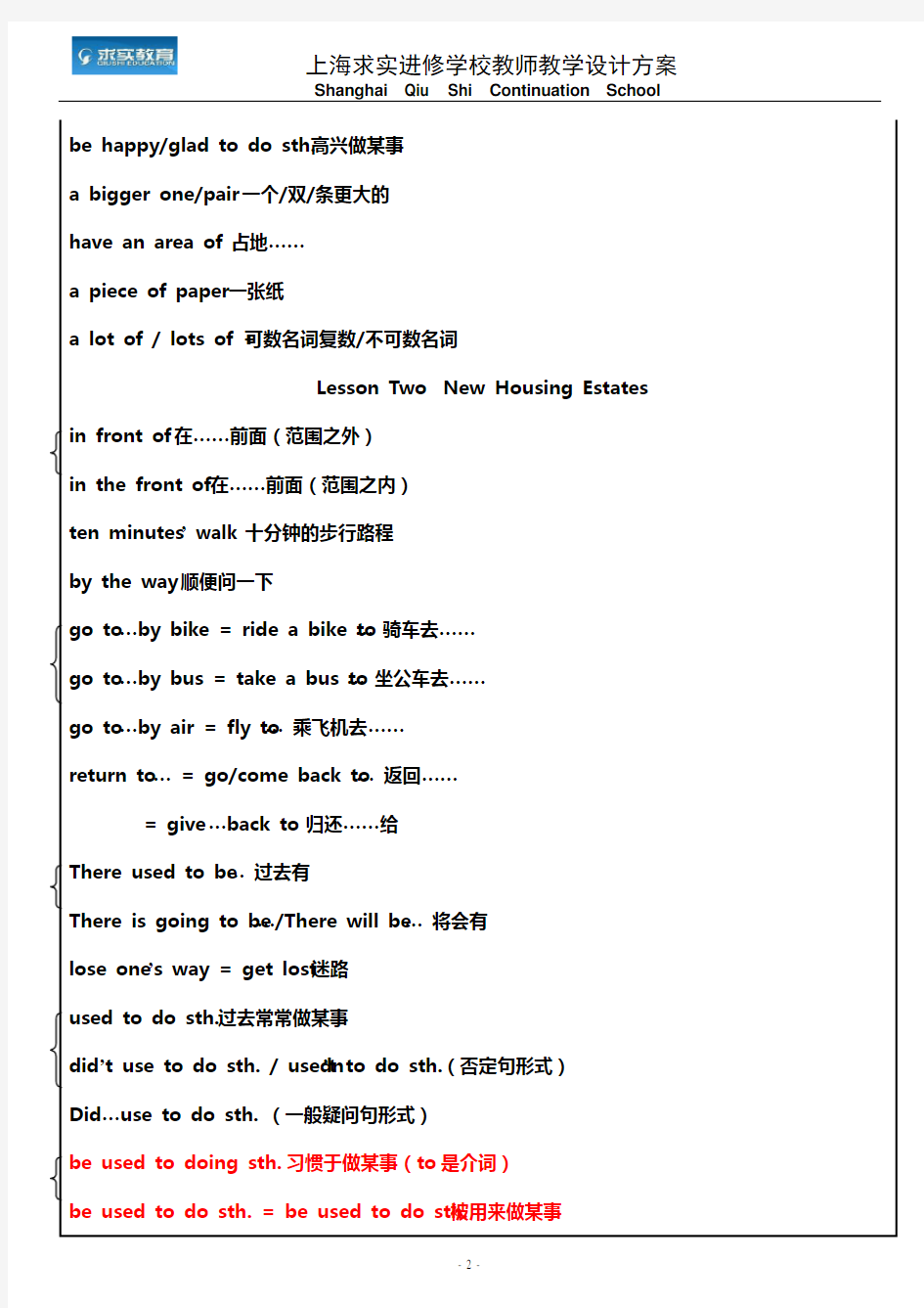 上海新世纪七年级英语上期末知识点整理(含习题)