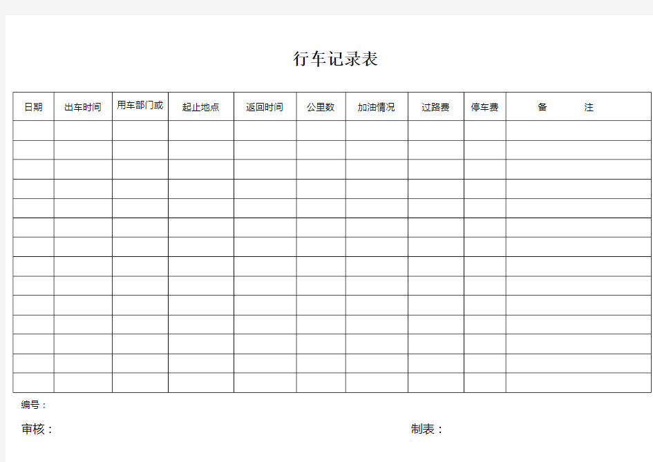 行车记录表