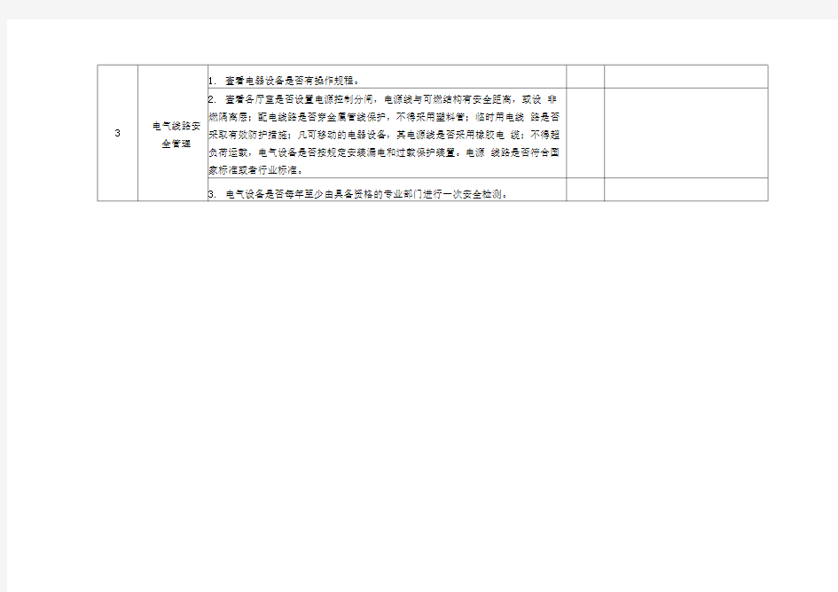 用电安全检查表