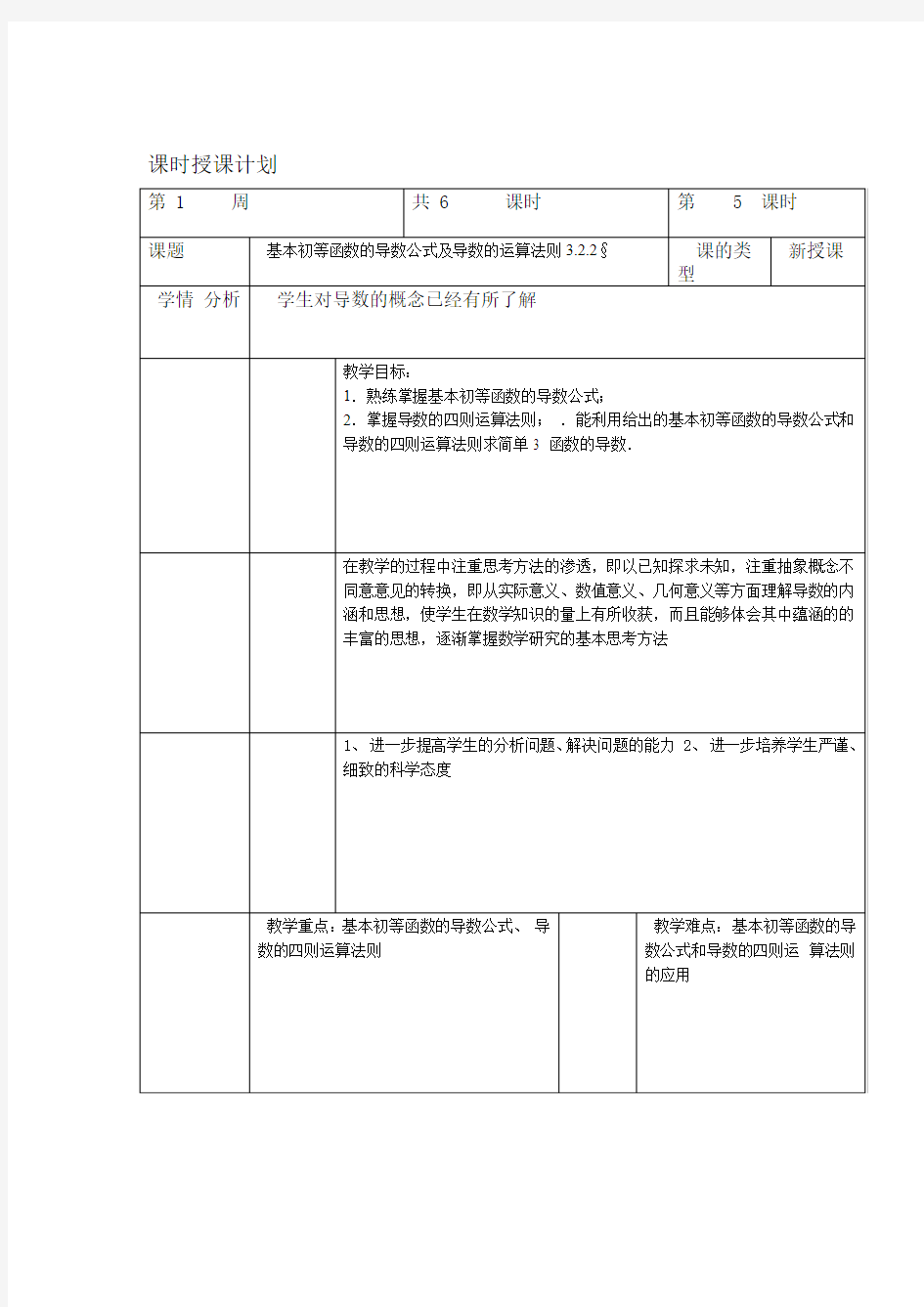 基本初等函数的导数公式及运算法则