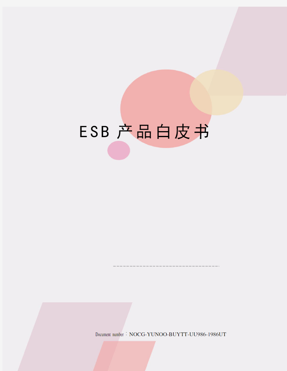 ESB产品白皮书