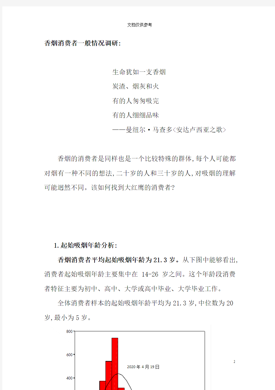 香烟消费者调研报告