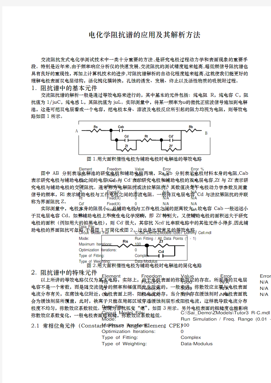 电化学阻抗谱的应用和解析