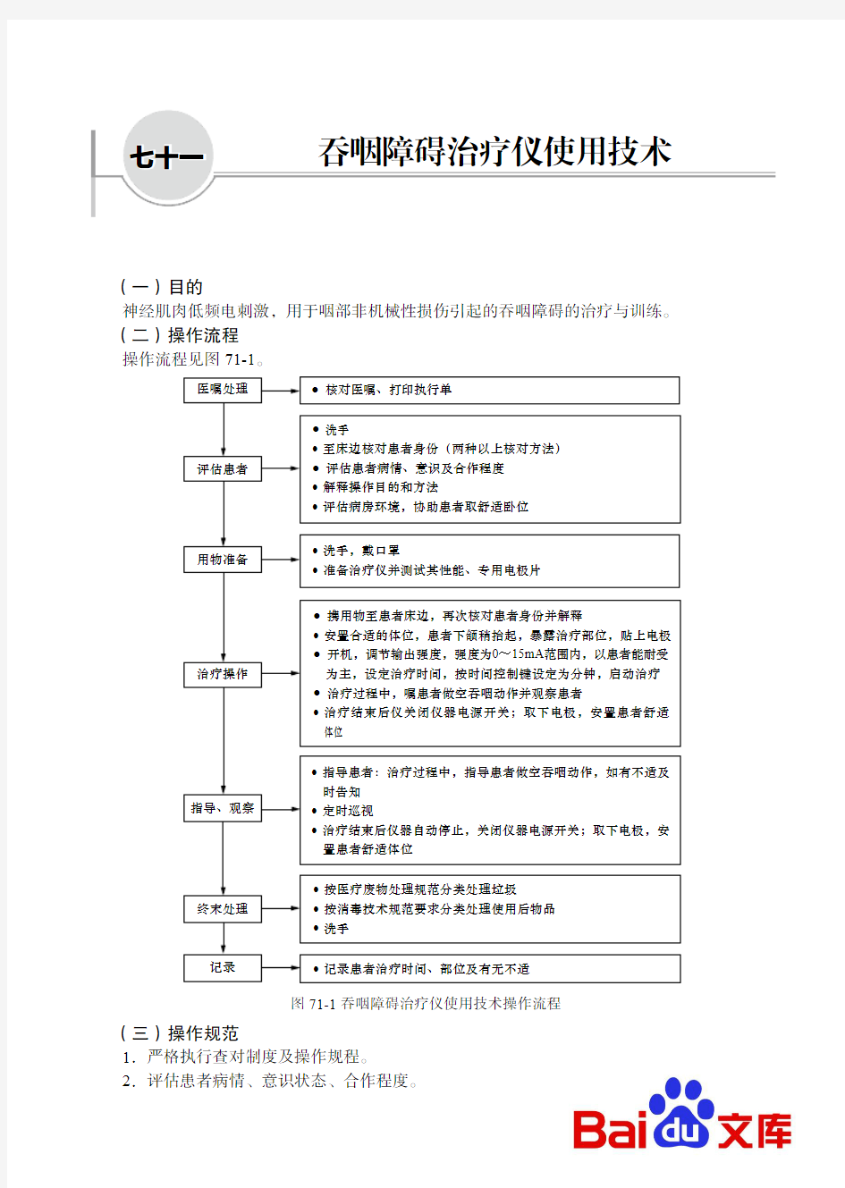 临床护理技术操作流程与规范七十一、吞咽障碍治疗仪使用技术