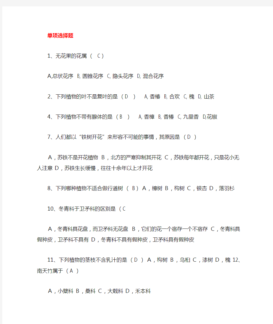 园林树木学复习题总结