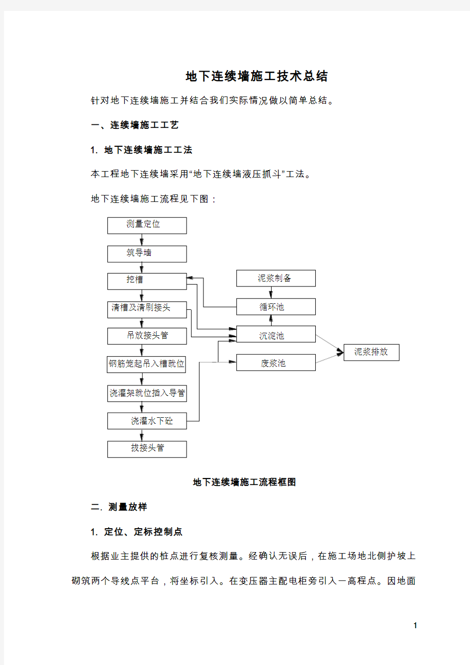 地下连续墙施工总结