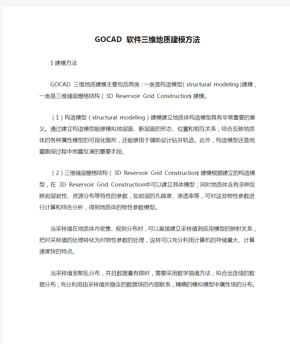 GOCAD 软件三维地质建模方法