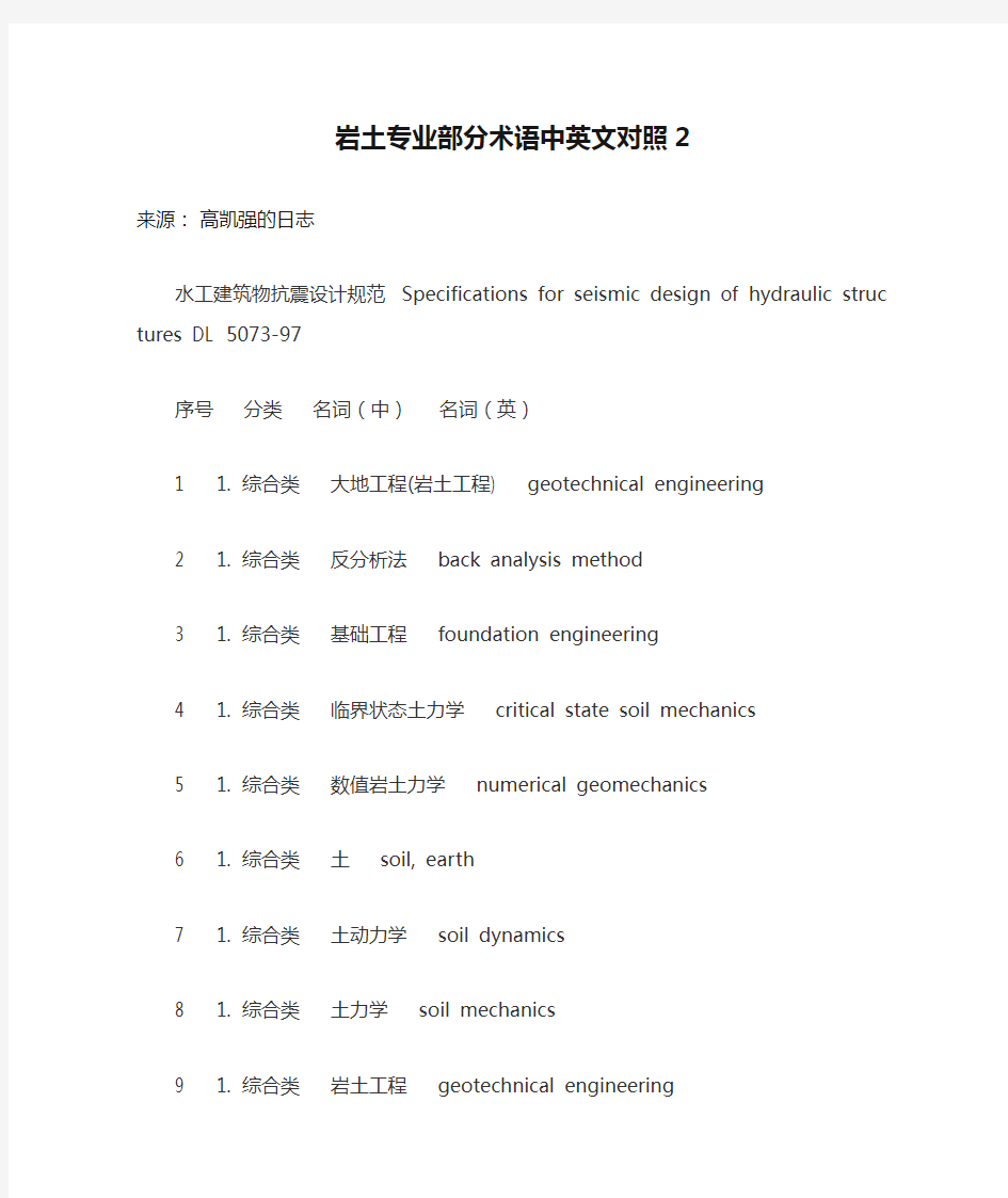 岩土专业部分术语中英文对照2