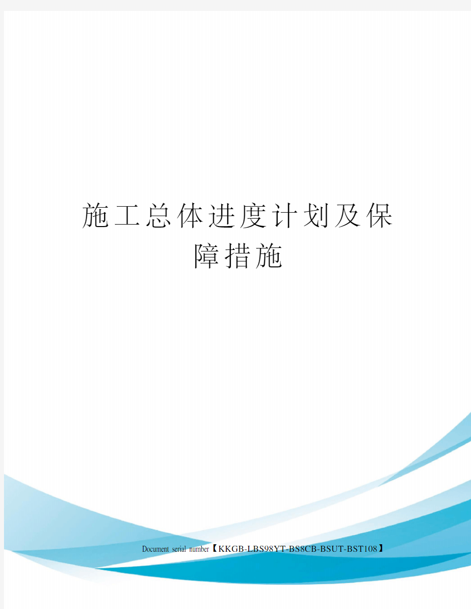 施工总体进度计划及保障措施精选版