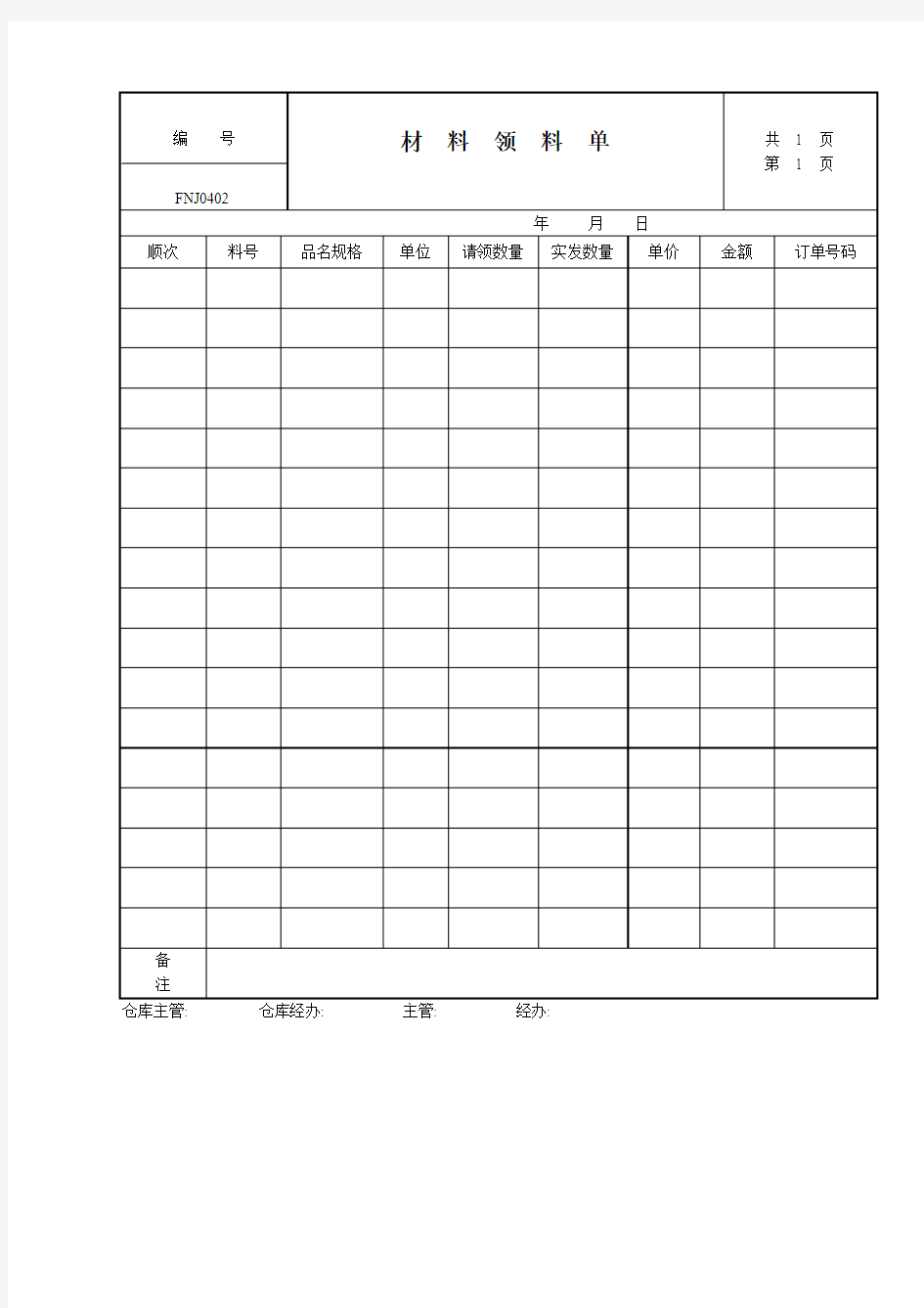 材料领料单制度范本格式