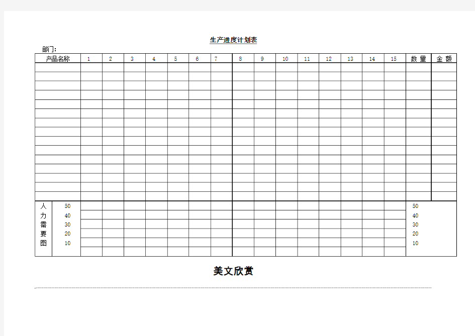 生产进度计划表(一)