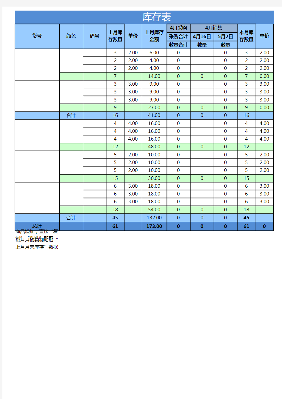 进销存库存管理EXCEL表格