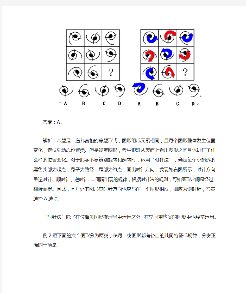 2018省考“时针法”在图形推理中的运用