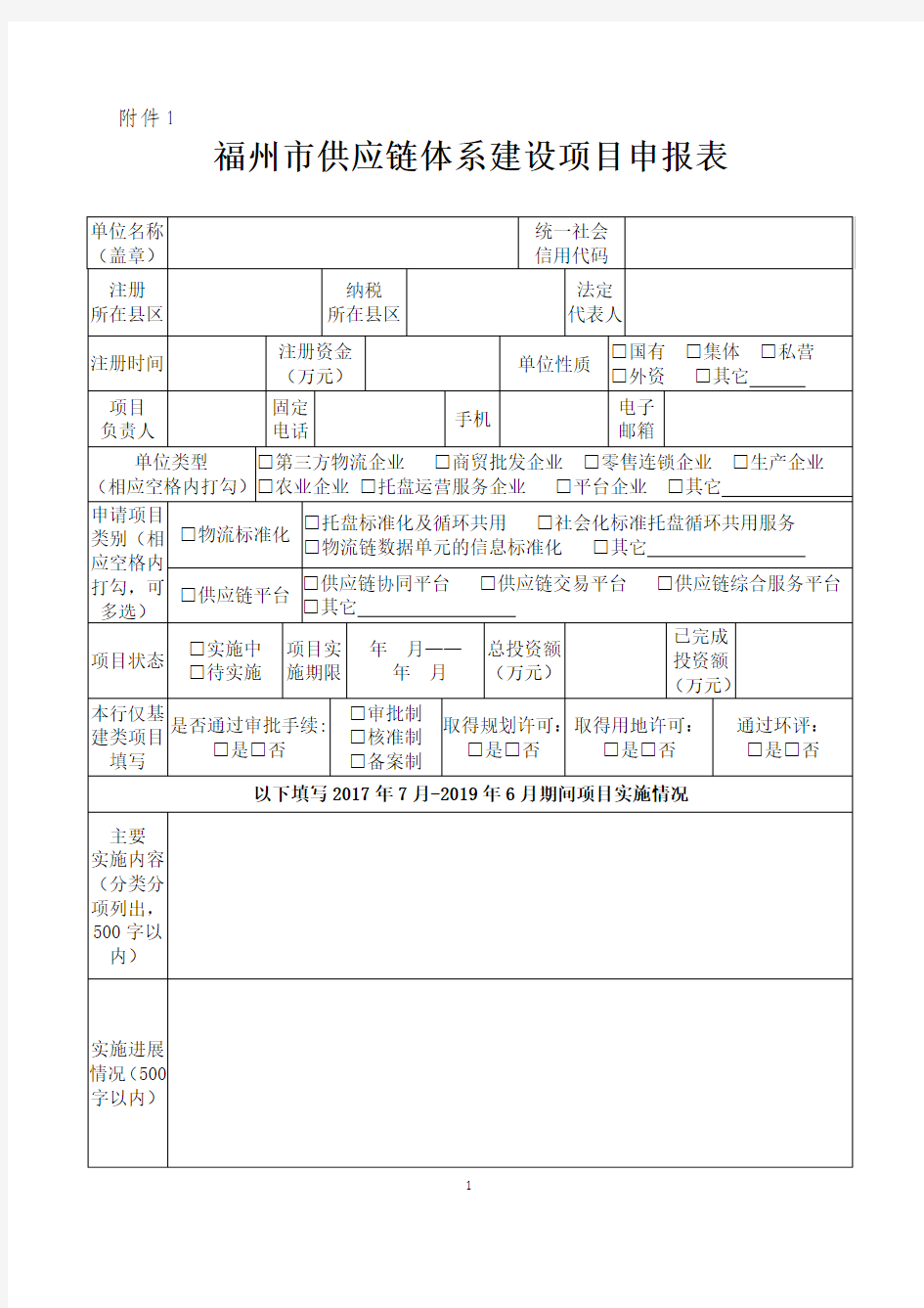 福州供应链体系建设项目实施方案