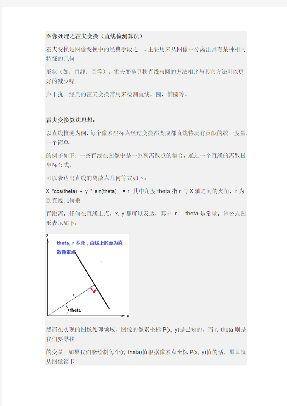 图像处理之霍夫变换