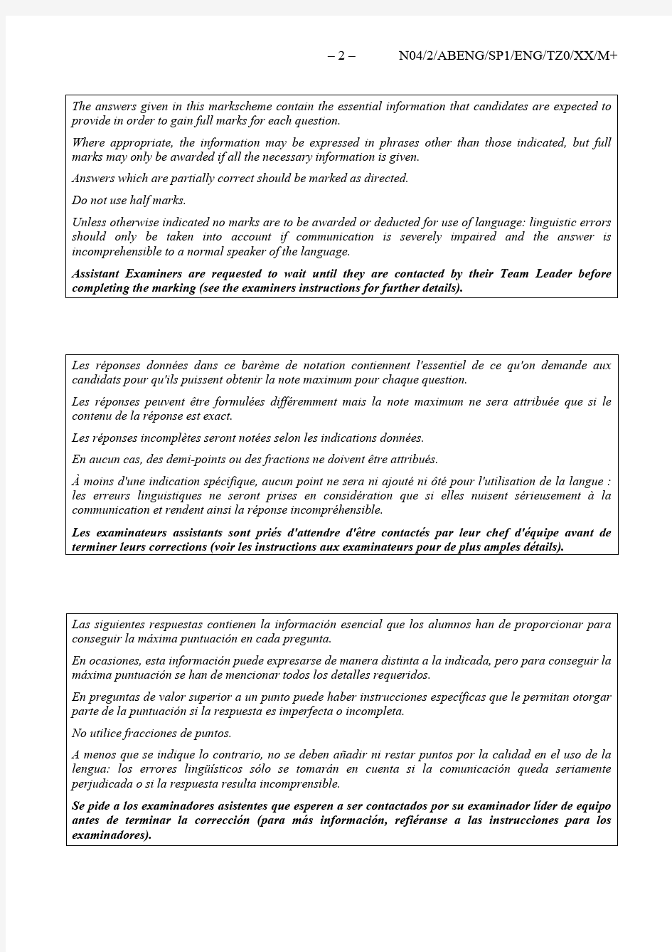 IB English B SL Paper 1 Mark Scheme (1)
