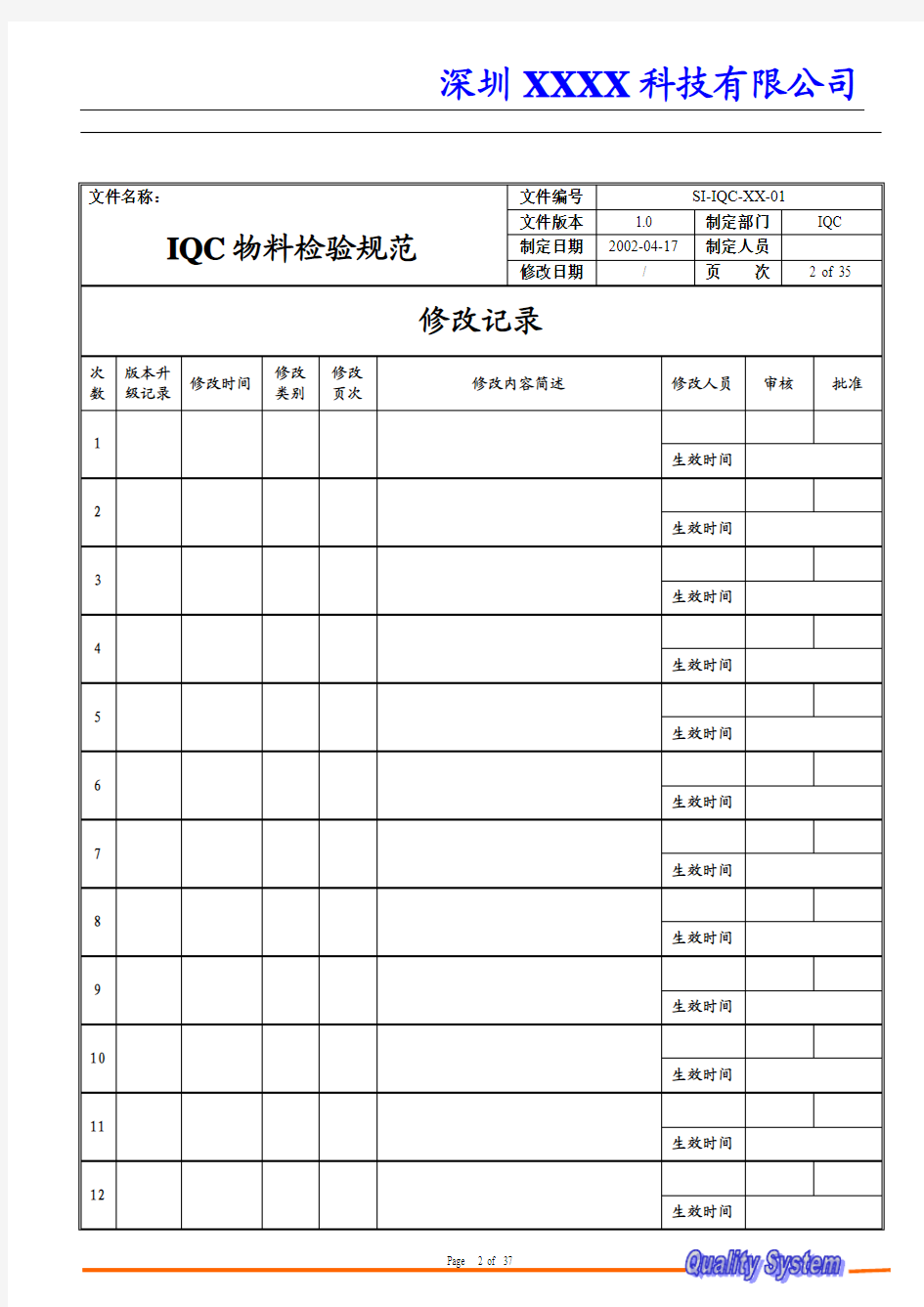 IQC物料检验规范