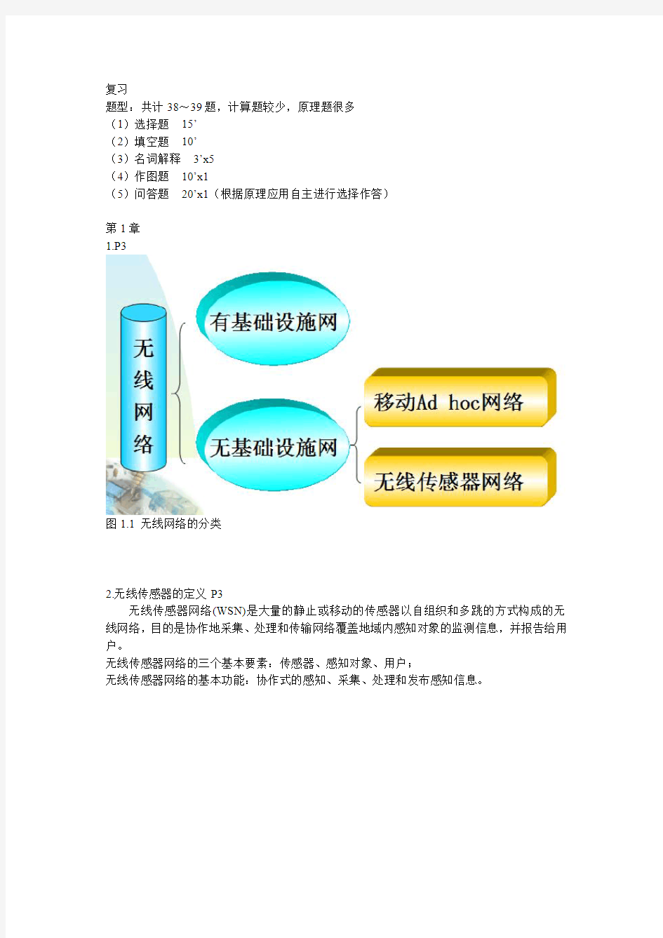 无线传感器网络复习总结