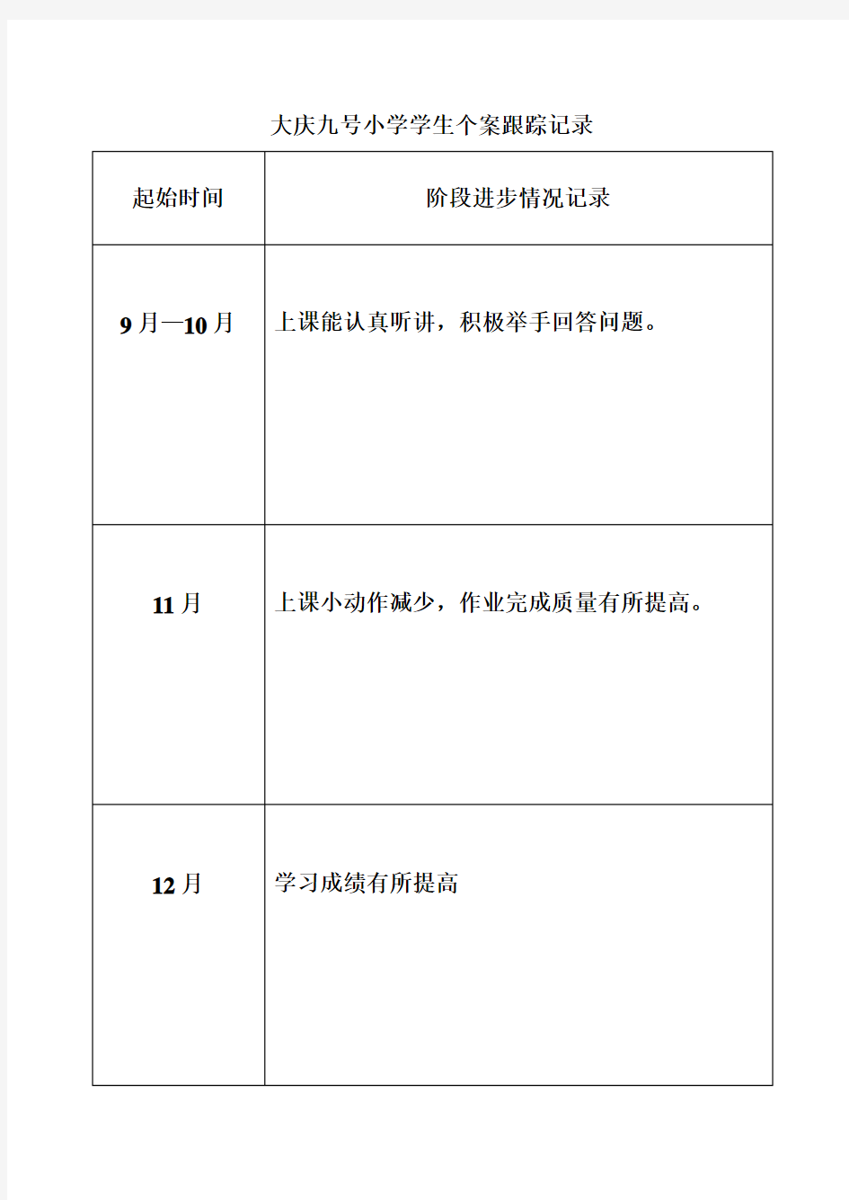 学生个案跟踪记录