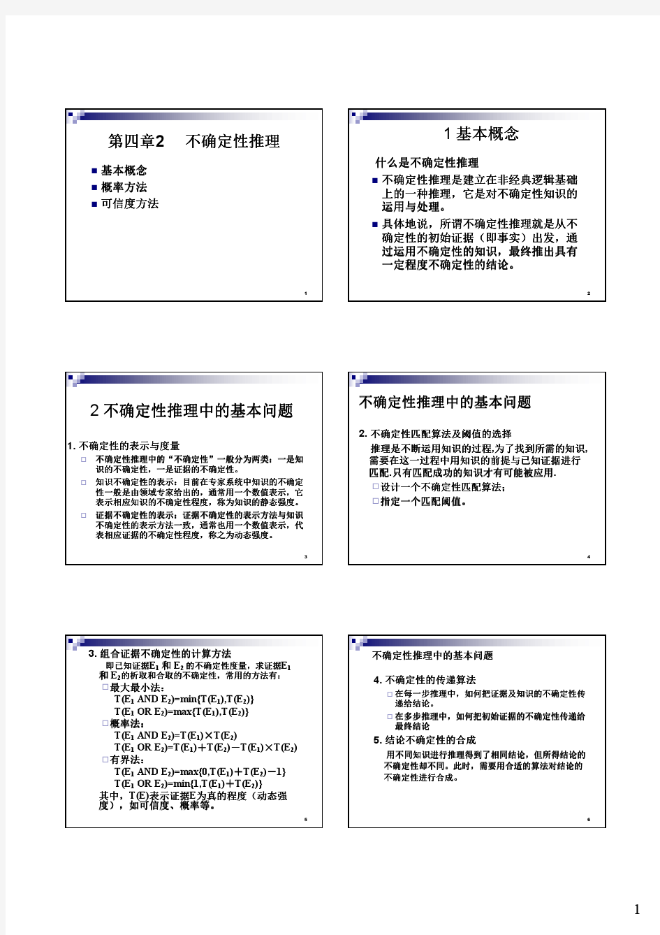 2不确定性推理1基本概念2不确定性推理中的基本问题不确定