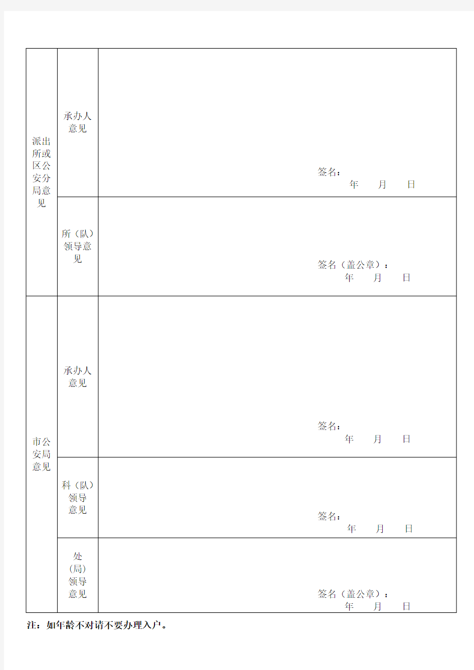 广州市入户申请表(2019年最新-投靠入户申请表)