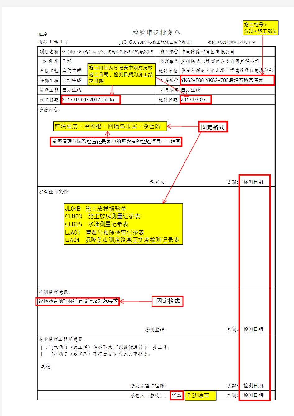 填石路基检验申请批复单(FQCB.07.001.002.005.007-1)