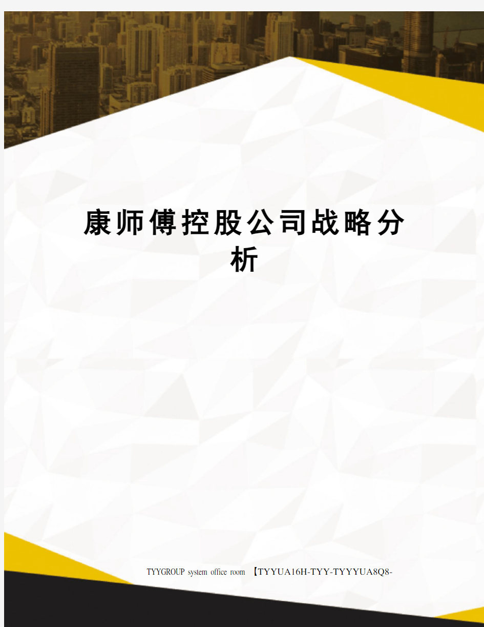 康师傅控股公司战略分析