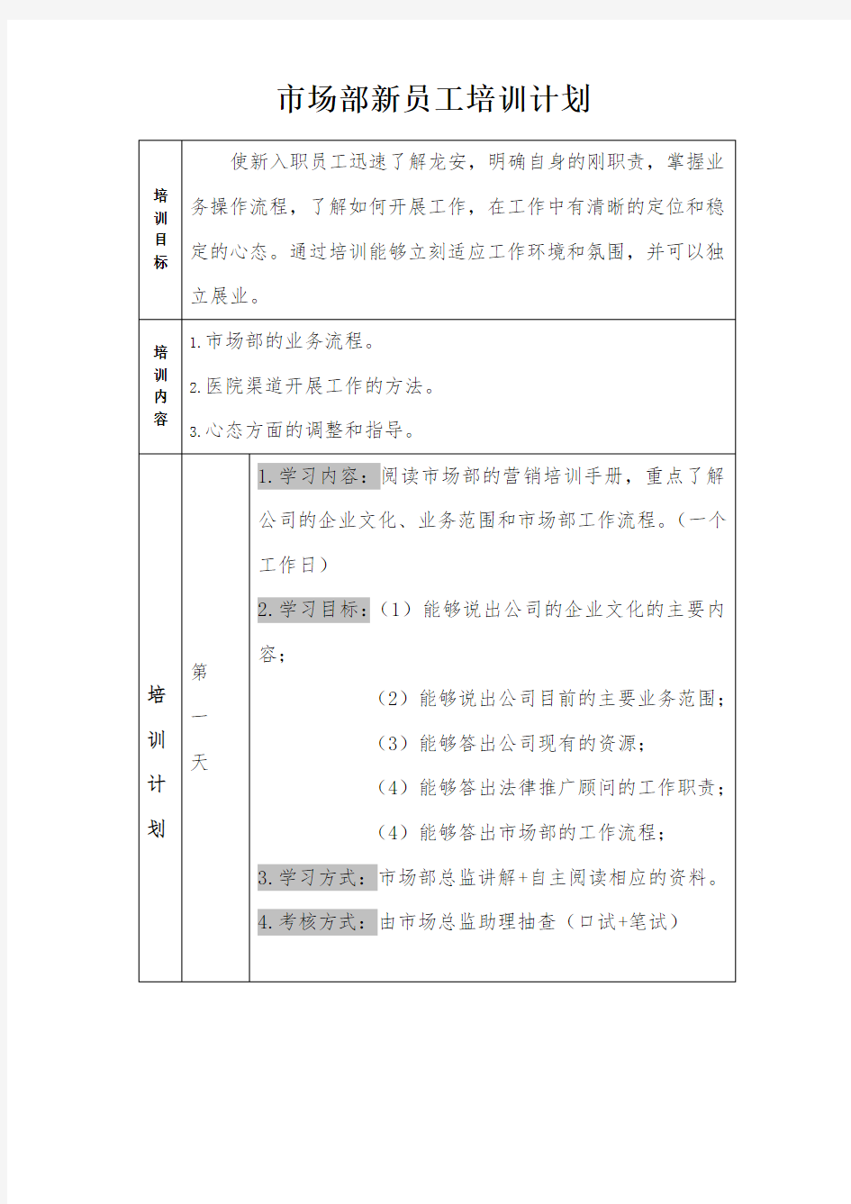 市场部新员工培训计划.doc