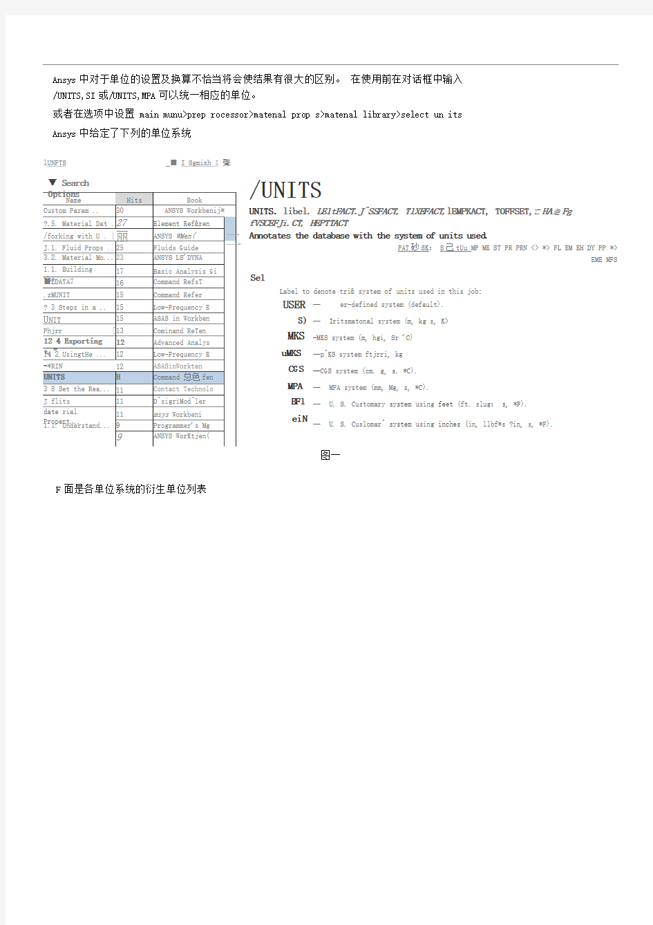 ansys单位制设置、换算