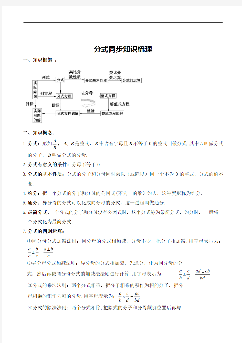 分式基础知识练习