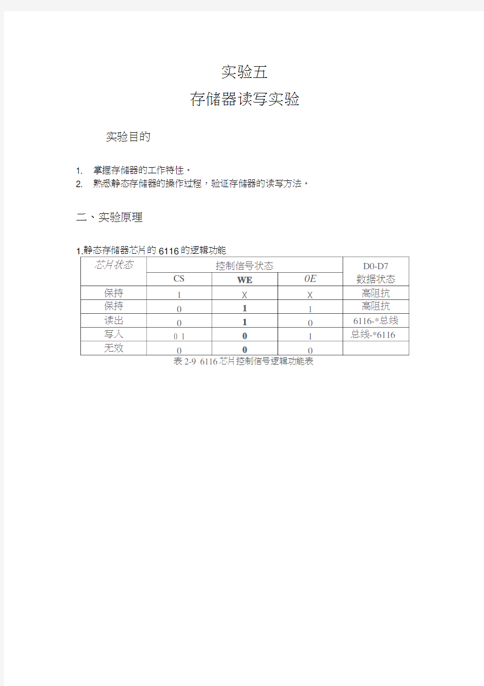 计算机组成原理实验五存储器读写实验