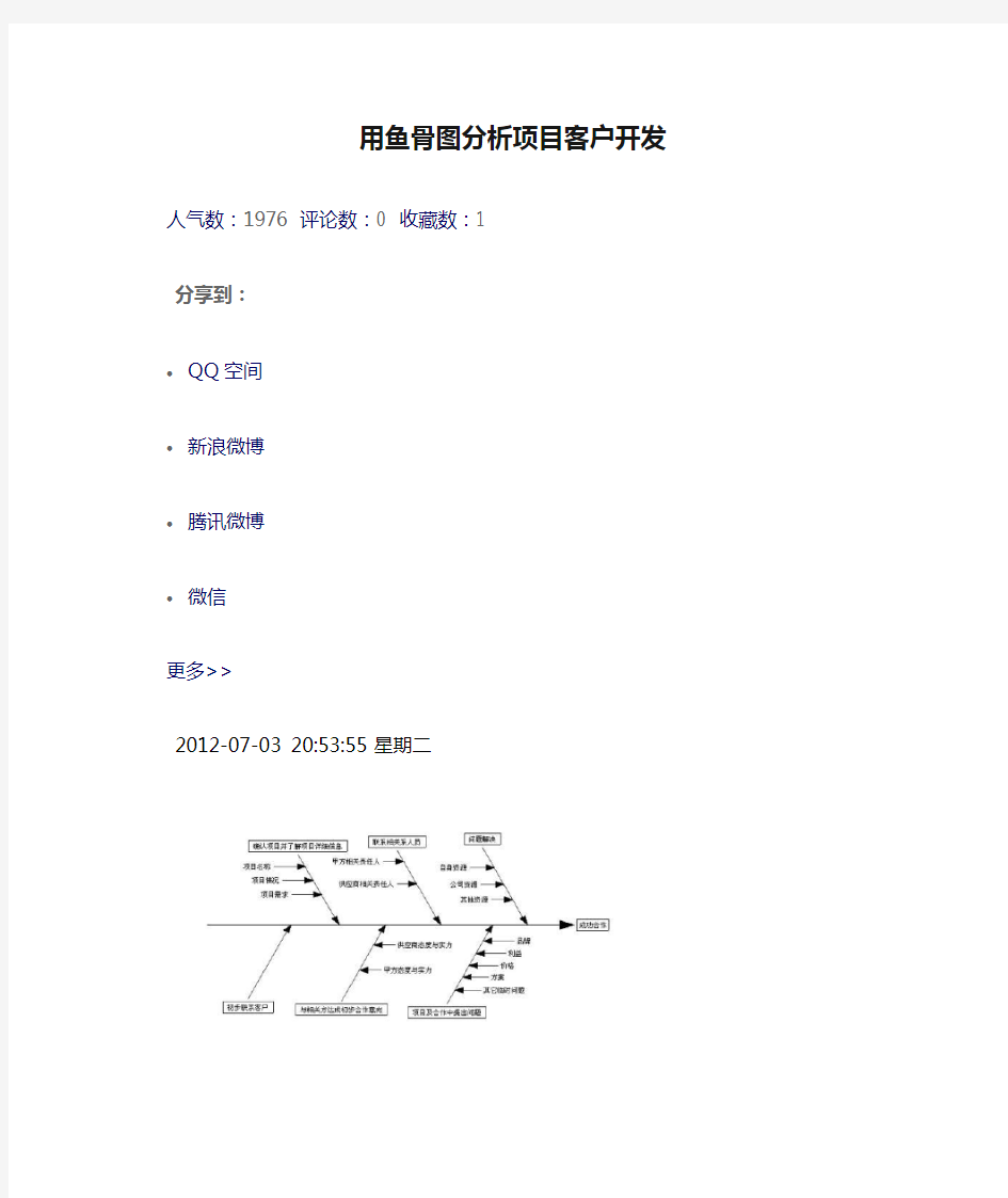 用鱼骨图分析项目客户开发