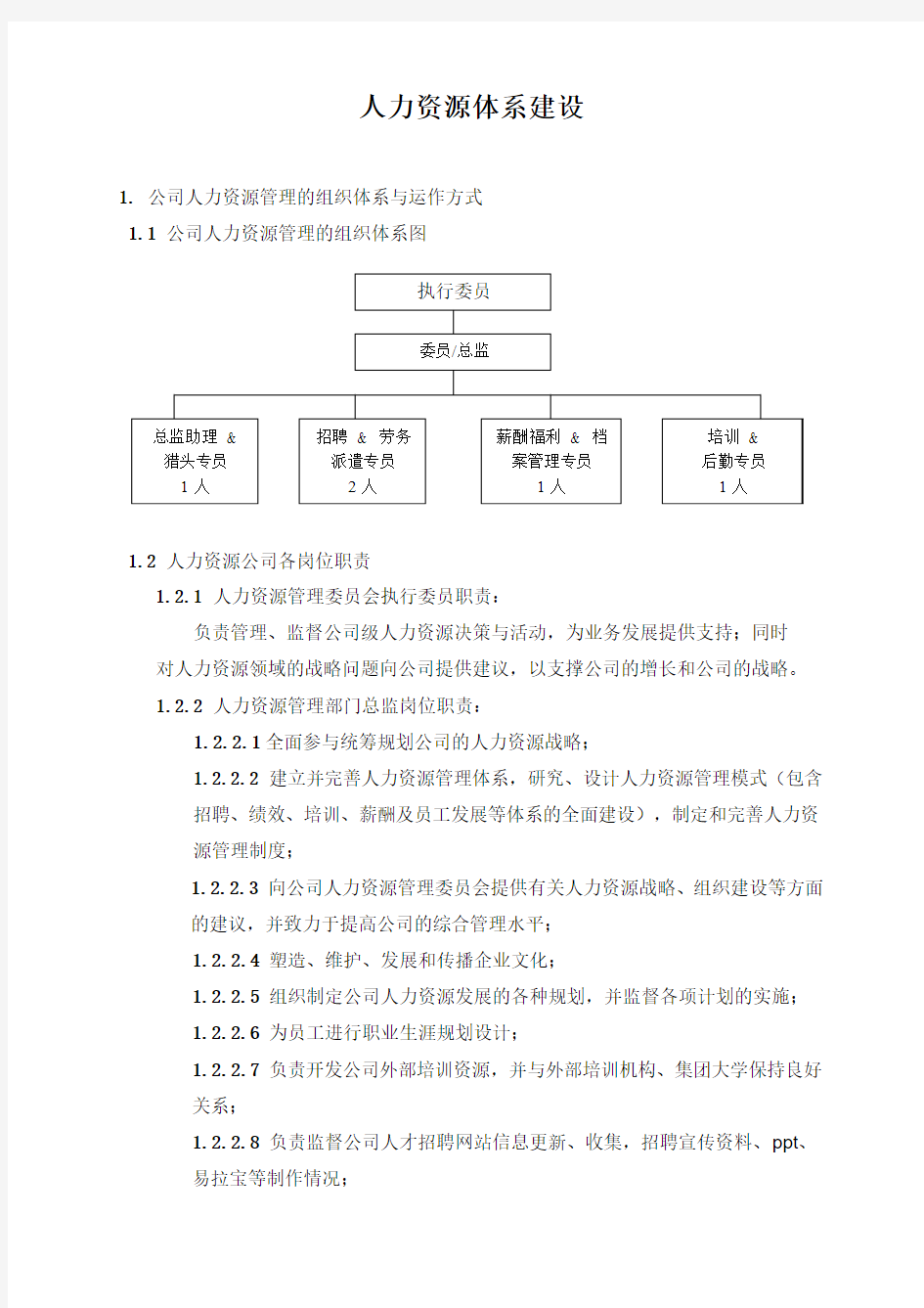 人力资源体系建设