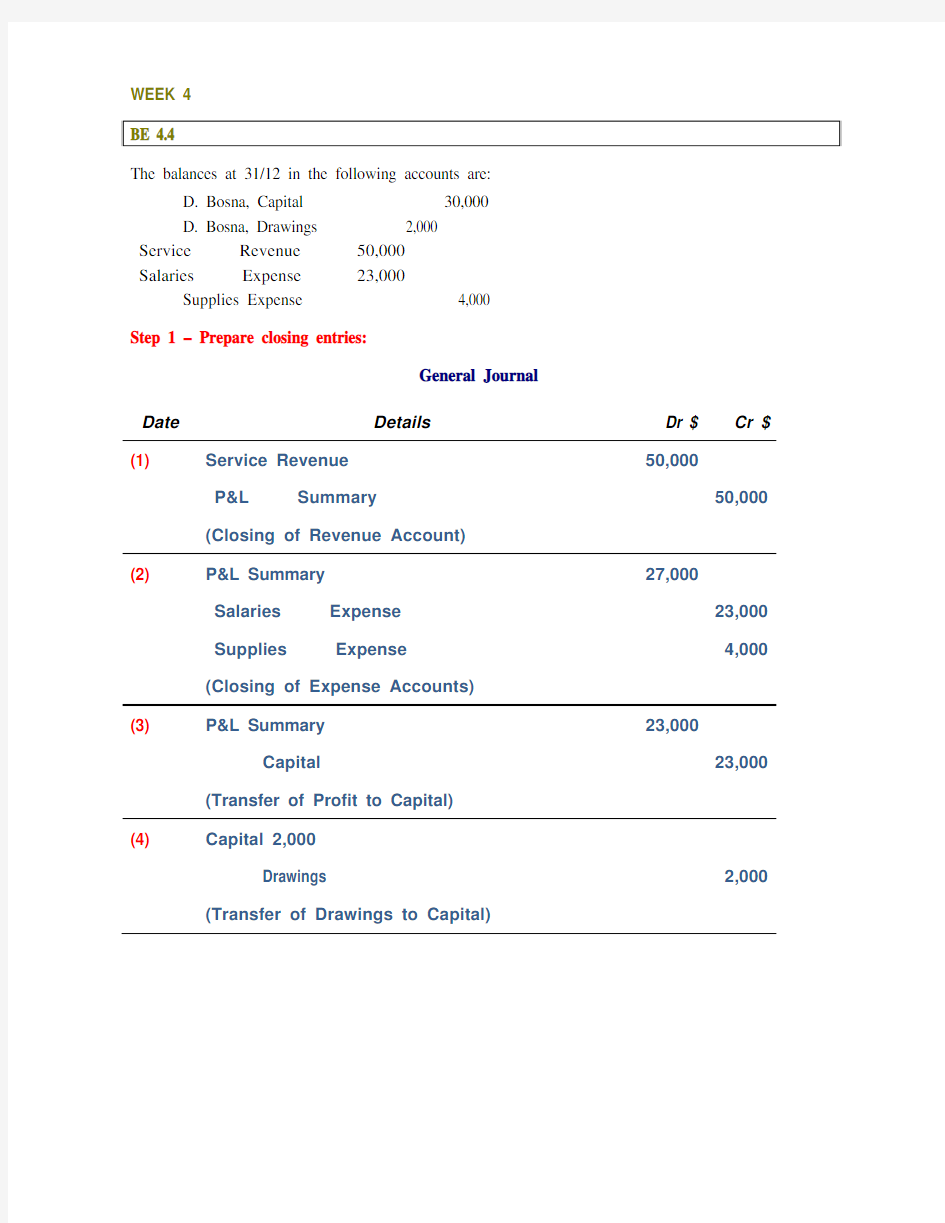 ACCT5001_Accounting Principles_2009 Semester 1_Week4 Demo Student Solutions