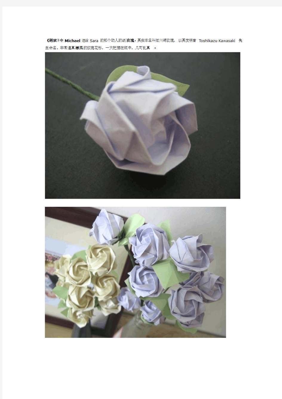 玫瑰花的折叠方法