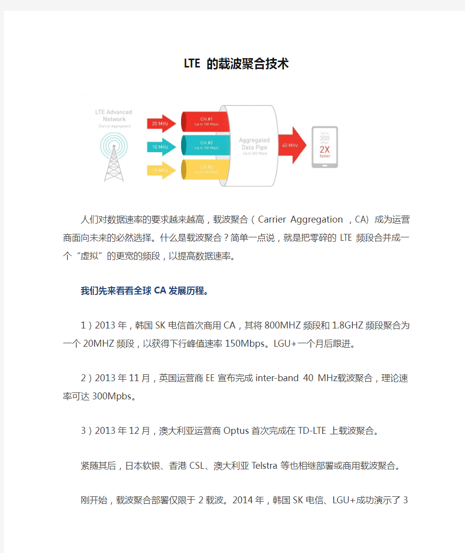 LTE的载波聚合技术CA