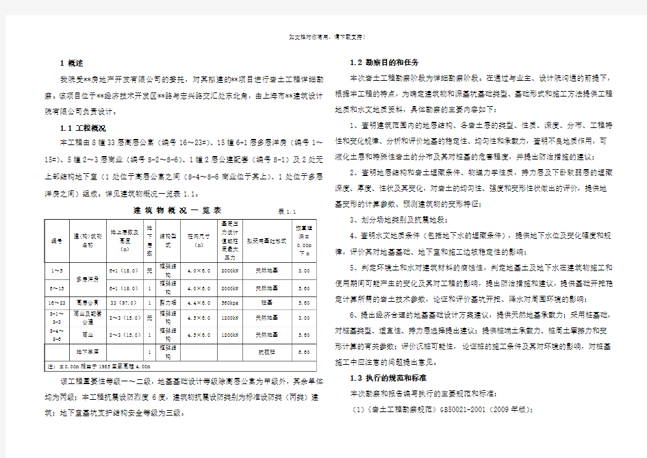 地勘报告(岩土工程勘察报告)