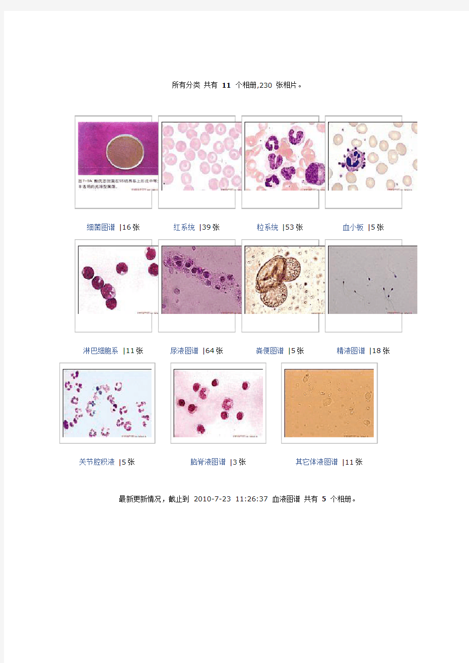 血液、体液细胞以及有形成分形态图谱