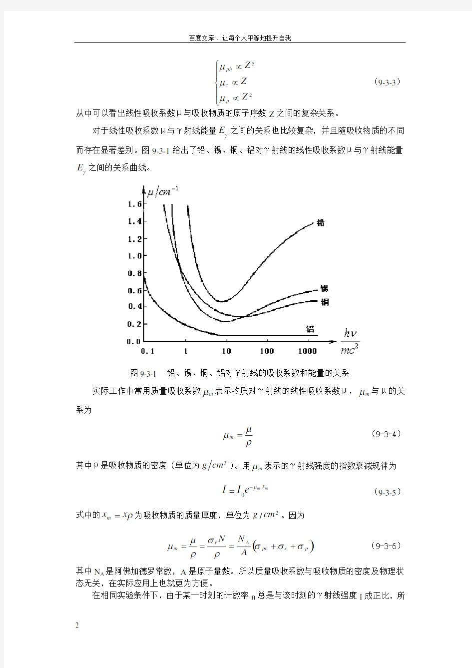 γ射线的吸收与物质吸收系数的测定