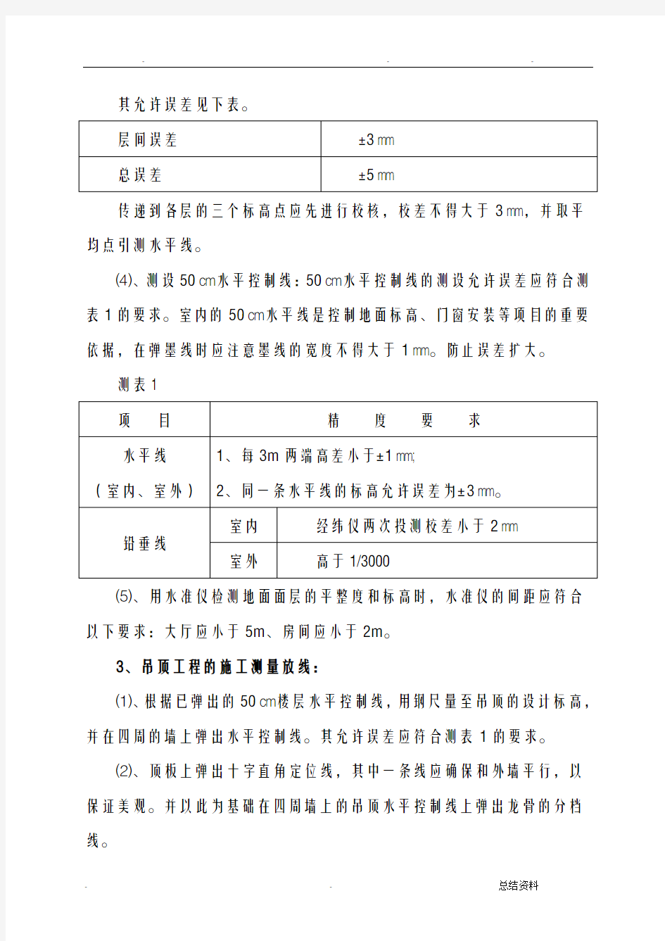 装饰装修工程测量放线施工工艺