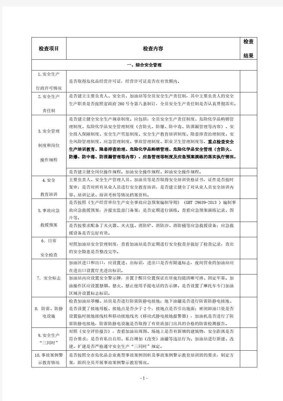 企业安全隐患自查状况汇总表