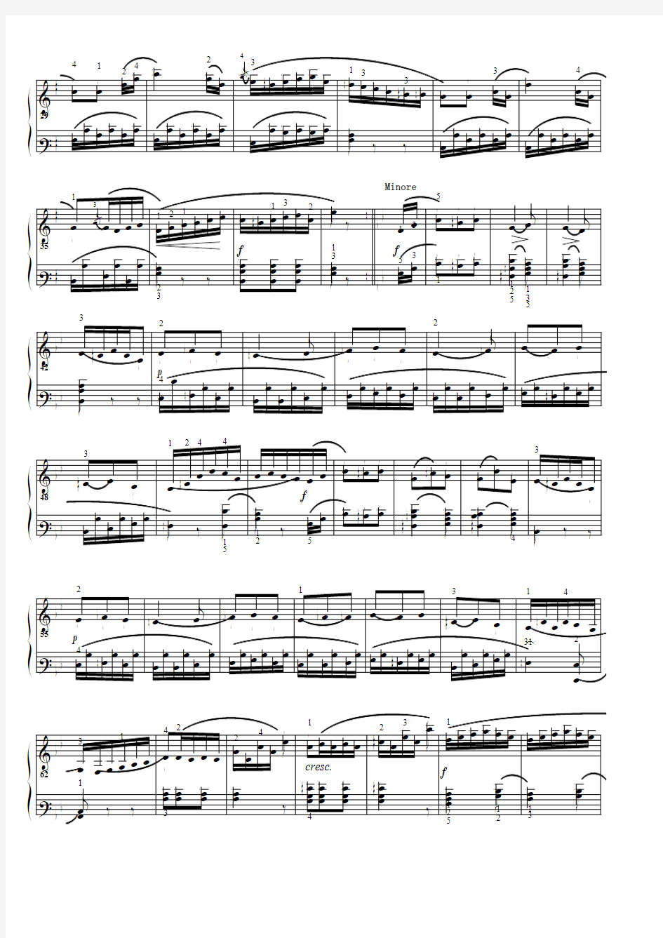 小奏鸣曲 .Op.20 No.1 第 二 乐 章 回旋曲 杜赛克 原版 五线谱 钢琴谱 正谱  乐谱