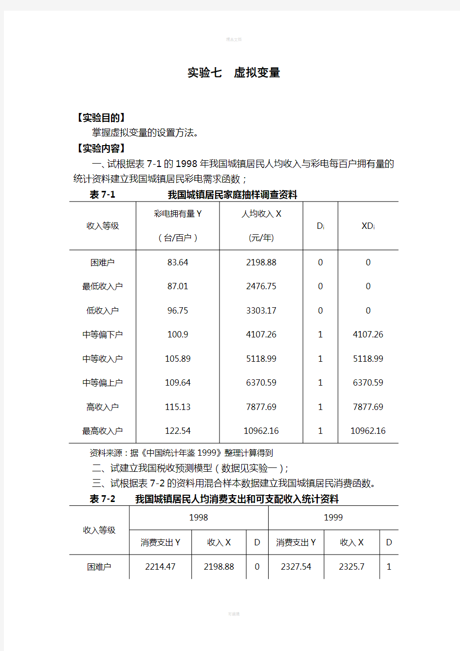 计量经济学实验7虚拟变量模型