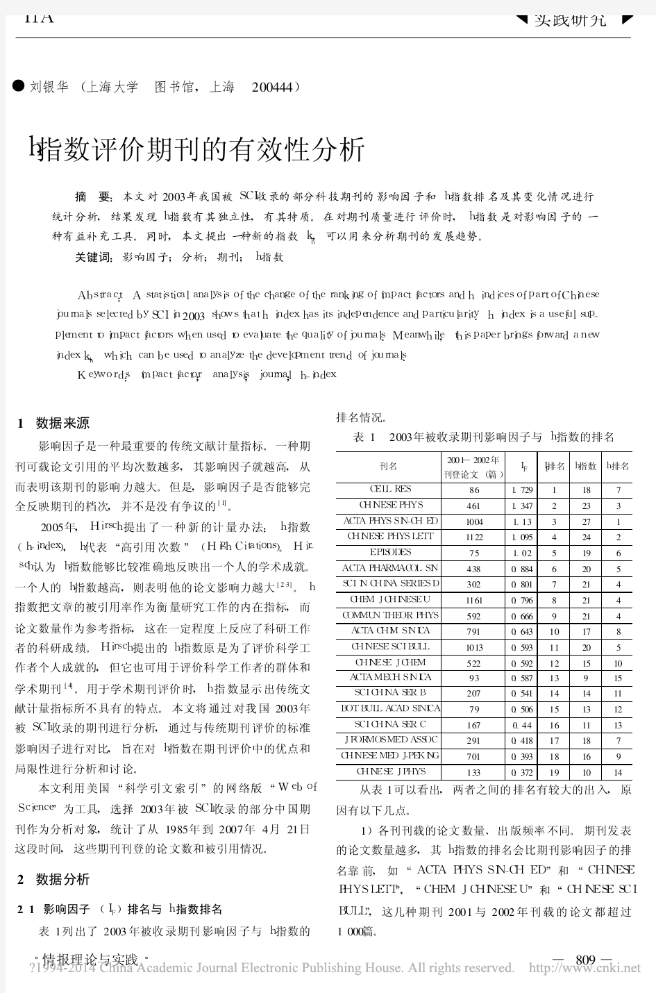 h指数评价期刊的有效性分析_刘银华