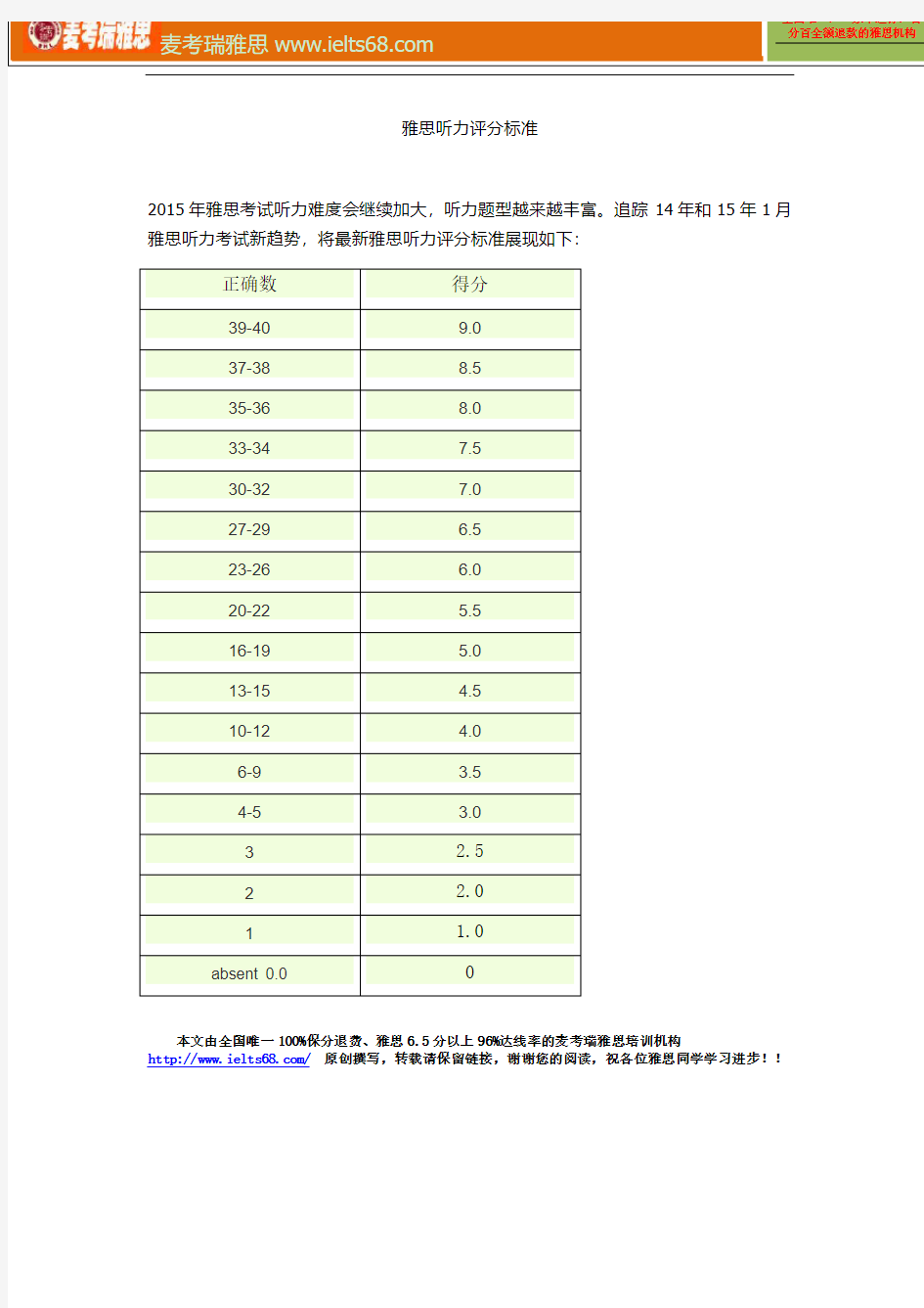 雅思听力评分标准_雅思听力上要成为学霸,一定要看