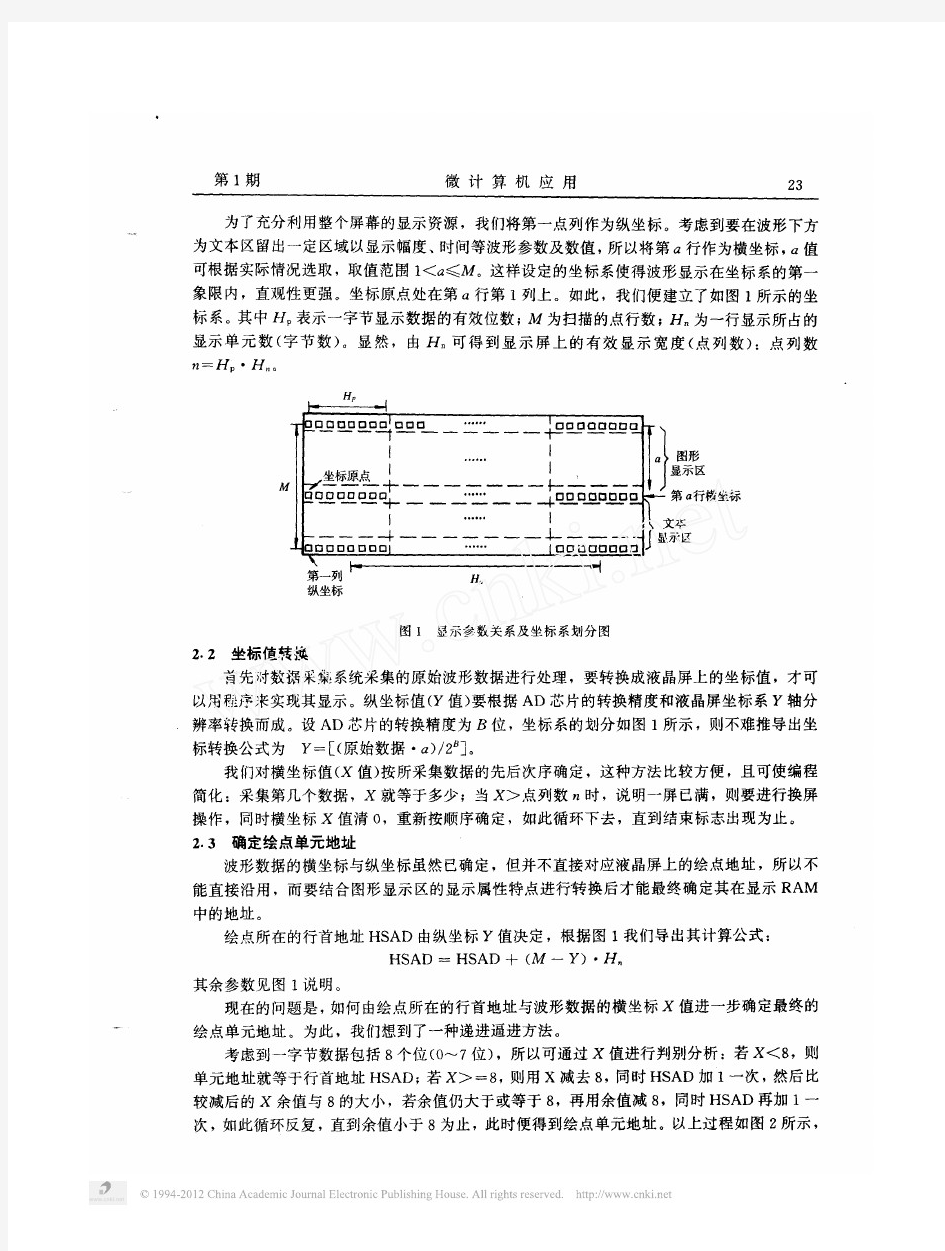 单片机控制液晶模块实时显示动态波形