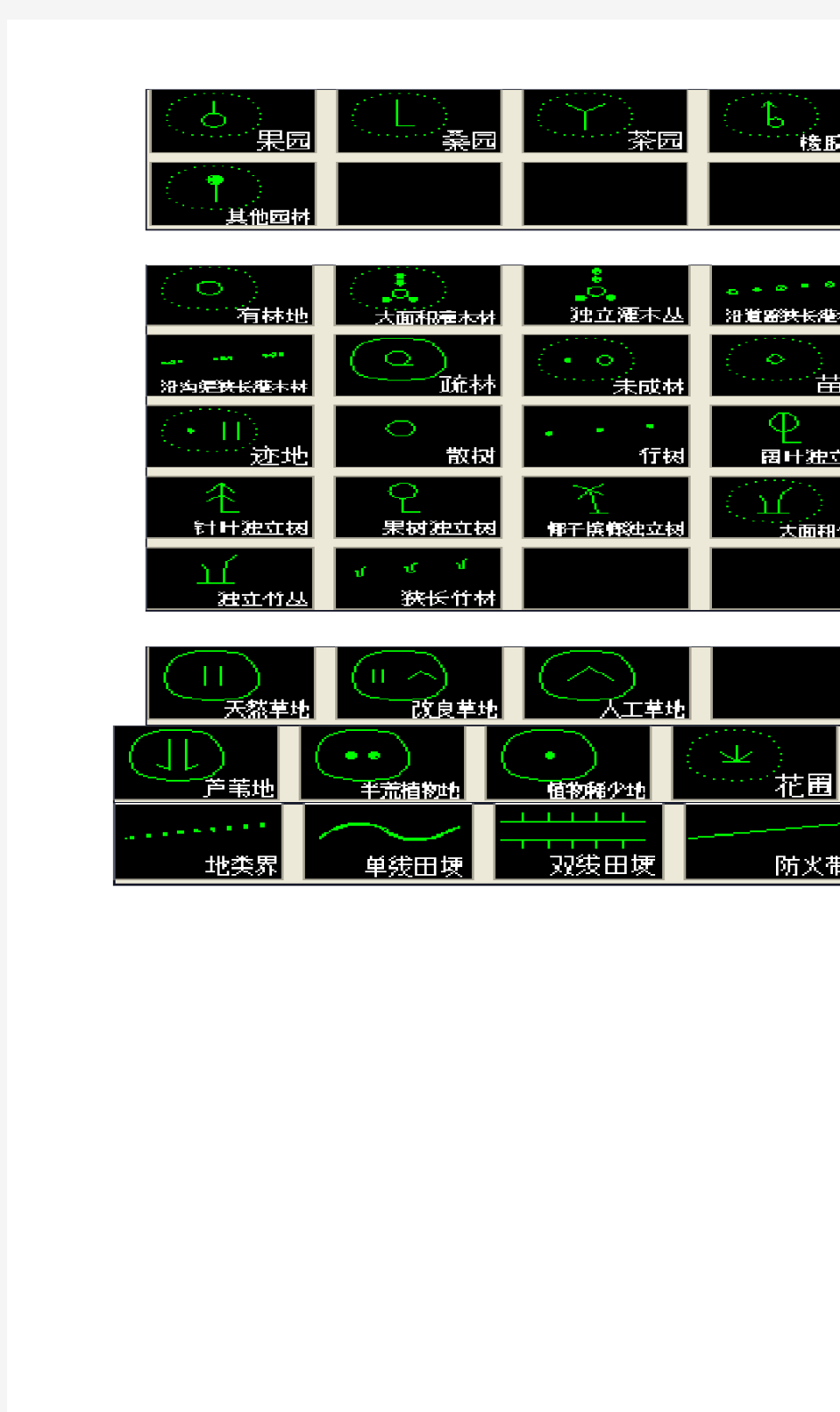 CAD地形图植被图例