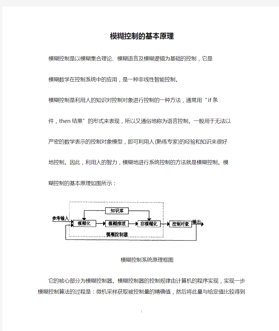 模糊控制的基本原理